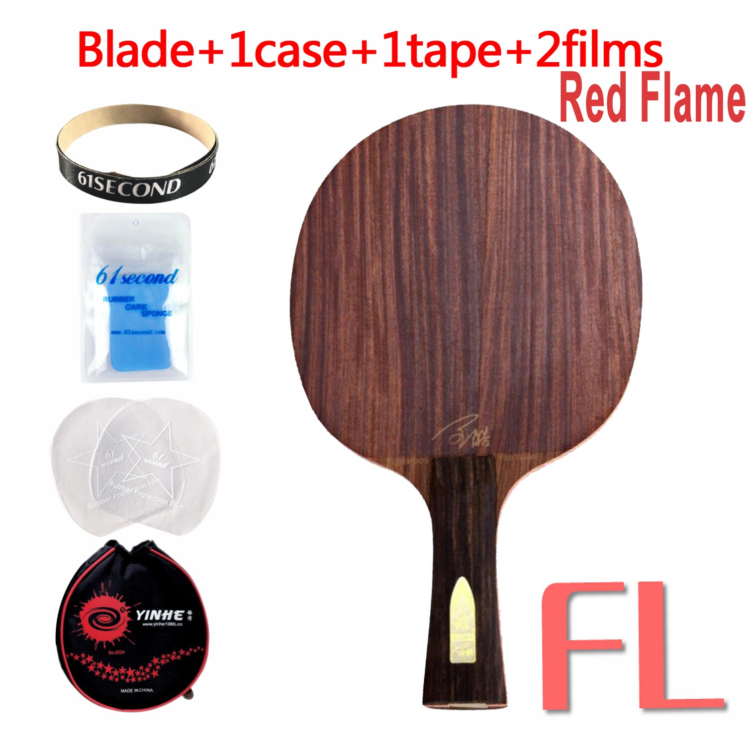 Loki Red Flame Black Flame Palissander Tafeltennis Blade Professionele 7 / 5 Lagen Ping Pong Blade: red FL with YBM