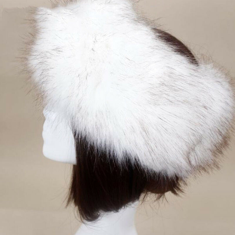 Winter Dikke Harige Haarband Fluffy Russische Faux Fur Vrouwen Meisje Bont Hoofdband Hoed Winter Outdoor Earwarmer Ski Hoeden