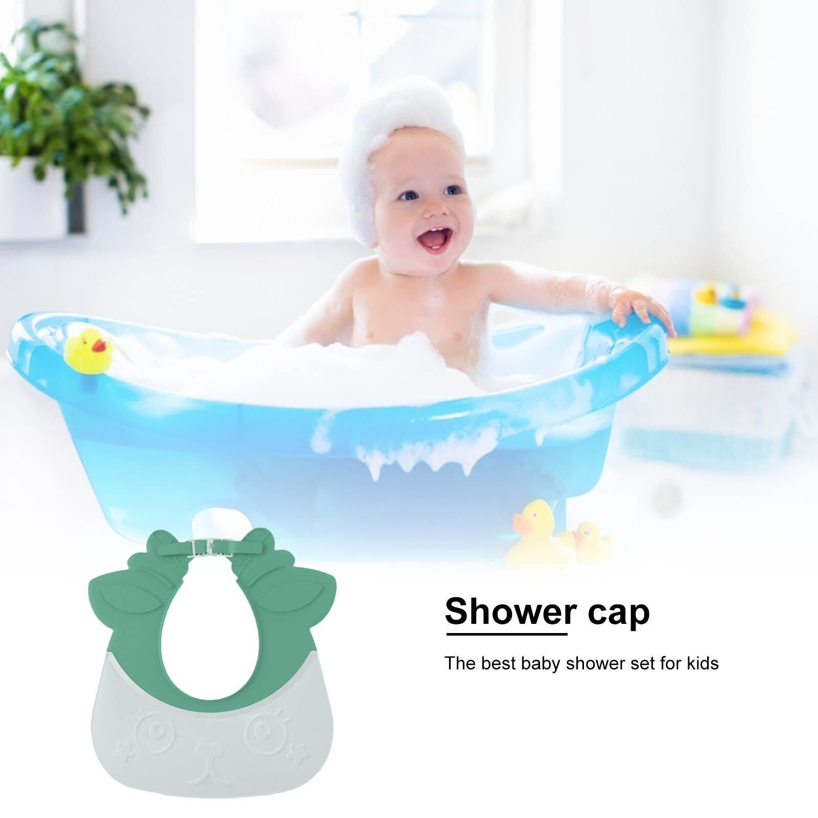 Leuke Baby Shower Cap Beschermende Verstelbare Shampoo Hoed Kinderen Waterdichte Cap Babybaden Bescherm Ogen Oren Hoed