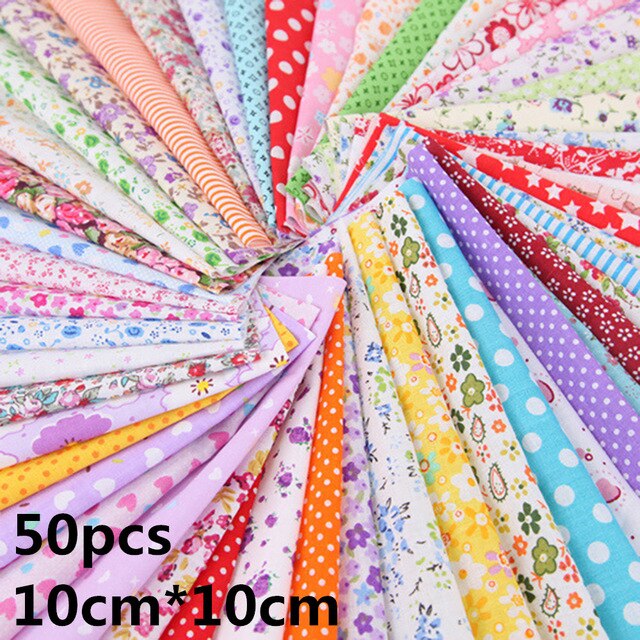 Handmade Fabric Home Making Material DIY Square Cotton Patchwork Craft: Random