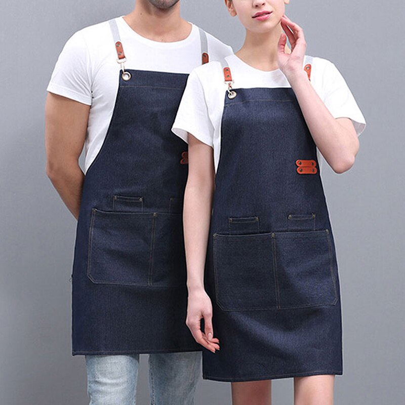 Effen kleur koken keukenschort voor vrouwen mannen chef-kok ober café winkel bbq kapper schorten slabbetjes keuken accessoire