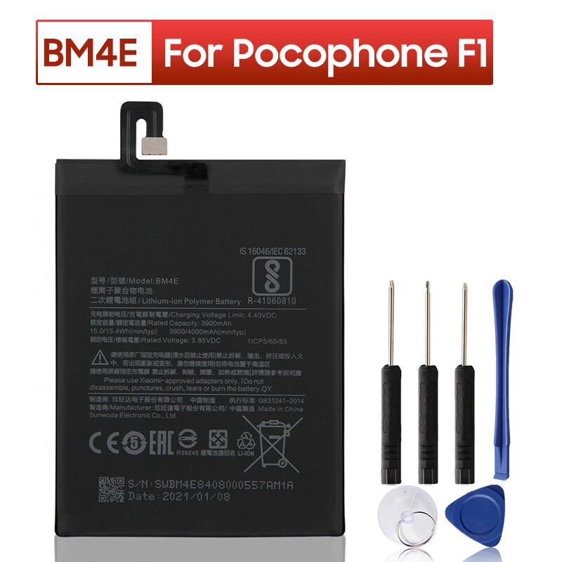 BM4E Replacement Phone Battery For Xiaomi MI Pocophone F1 Poco F1 Phone Battery 4000mAh