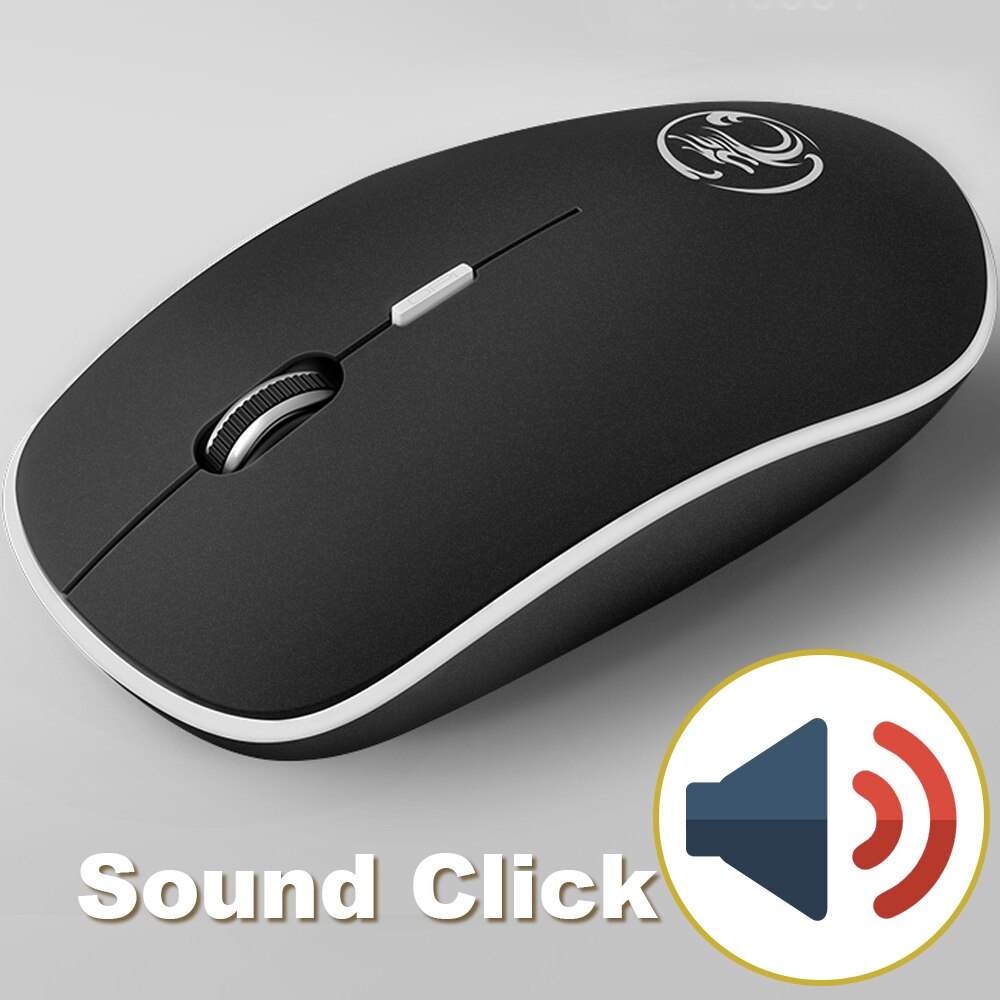 Mouse senza fili Del Computer Mouse Senza Fili 2.4 Ghz Silenzioso Ergonomico Mause 1600 DPI USB Optical mouse Mini Mute del Mouse per il Computer Portatile PC: Sound Black