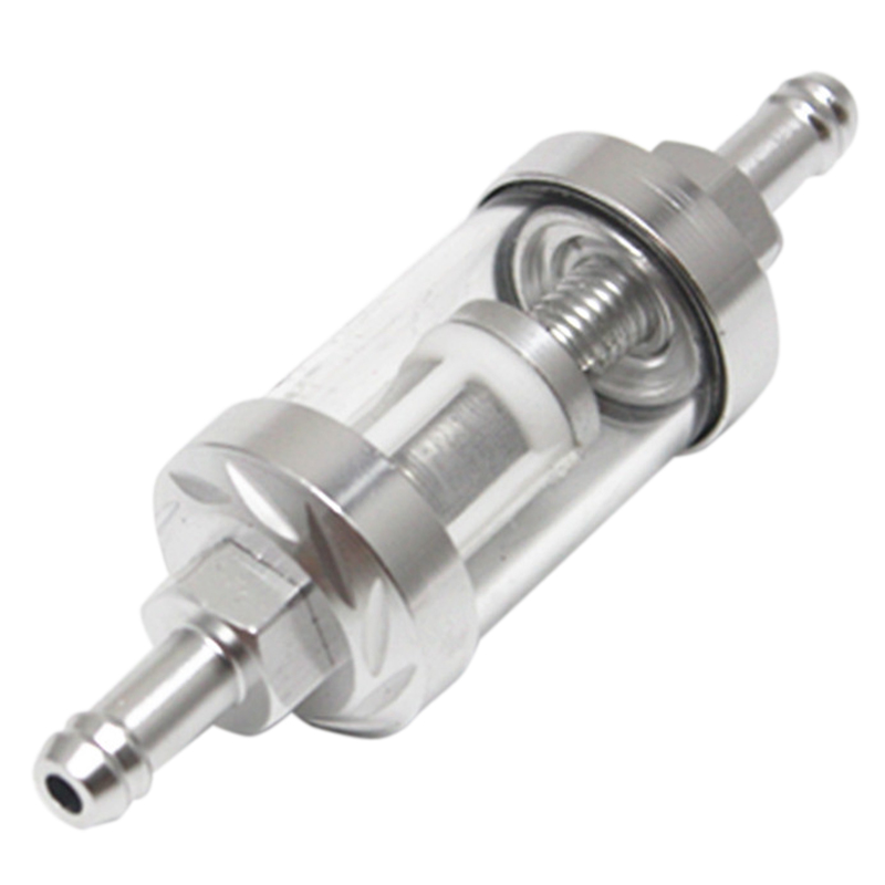 Aleación de aluminio cristal motocicleta combustible gasolina filtro de aceite Moto accesorios para Atv Dirt Pit bicicleta Motocross plata: Default Title