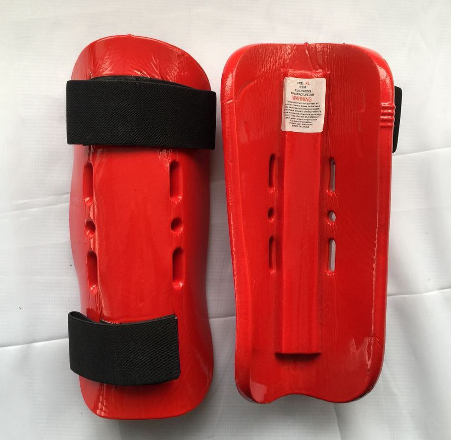 Shin Guards ITF Taekwondo Leg Protector Kick Boxing Sanda Leggings Protection for MMA Muay Thai Shin Pads: Red / XL For 170 to 190cm