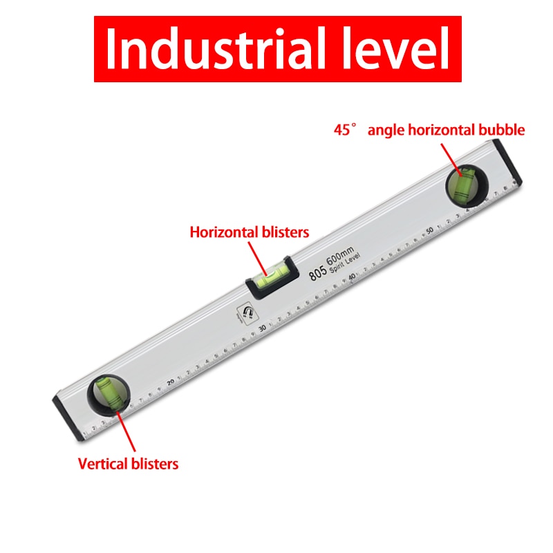 High Precision Spirit Level Magnetic High Bearing Ruler Lever Bubbles Rustproof Horizontal Ruler Spirit Level balance ruler
