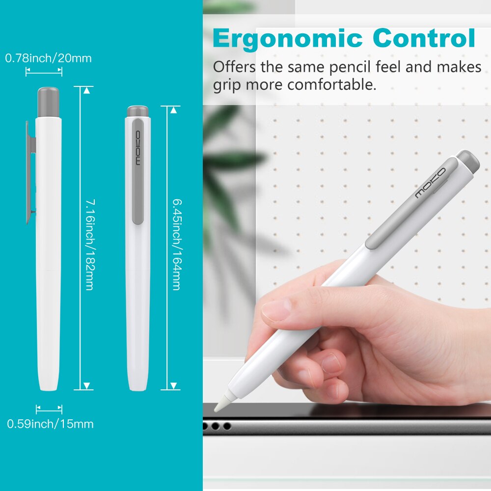 MoKo-funda con soporte para Apple Pencil de 2. ª generación, protección de punta retráctil, protege el iPad Pro, 11/12 pulgadas
