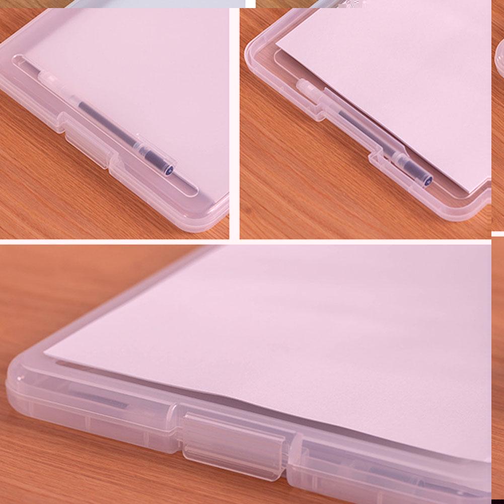 File Storage Box A4 writing tablet with pen slot file plate clamp For Office School Paper Archive Organize
