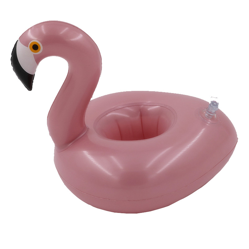 Sous-verre gonflable en forme de flamant Rose doré, support de tasse d&#39;eau flottant, porte-gobelet de boisson, jouet rempli d&#39;air, équipement de natation: K-1