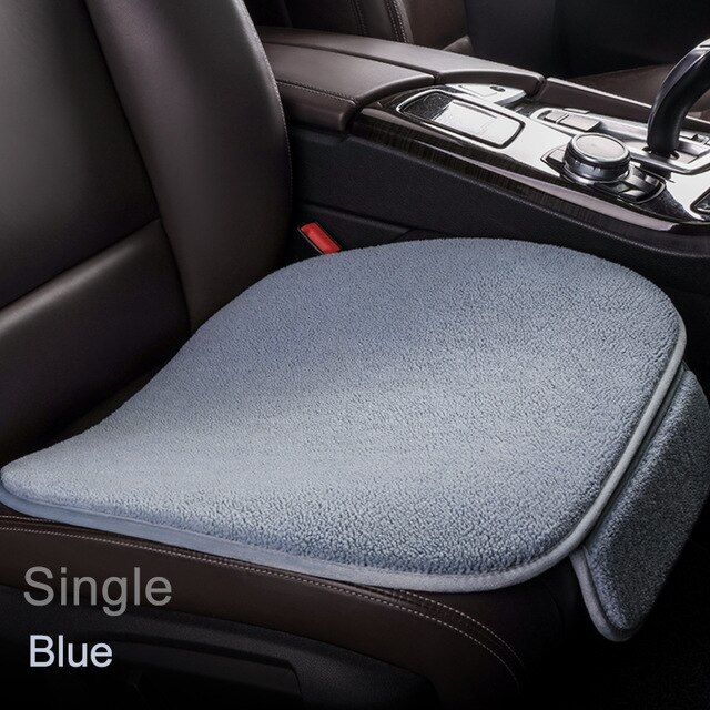 Super Soft Polar Fleece Car Seat Cover Pad Universal Breathable Plush Cushion Car Seat Protector Mat Car Accessories: Blue front 1pcs