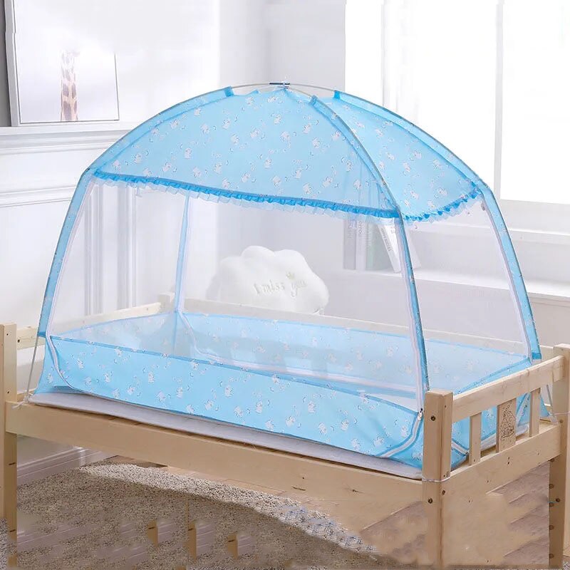 Grote Ruimte Versleutelde Mesh Klamboe Drie Deuren Yurt Babybedje Klamboe Volledige Bodem Kinderen Klamboe Cover: C-80x160x120cm