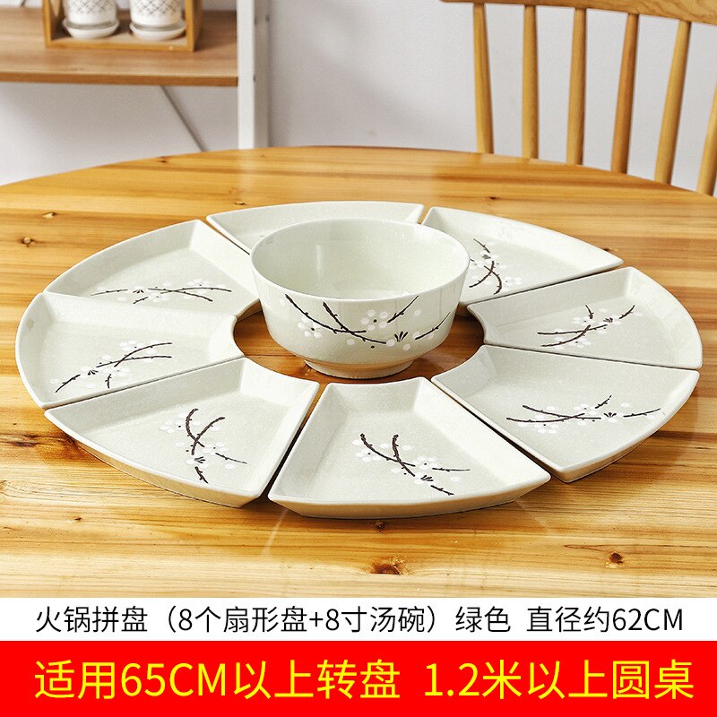Reunion Platter Family Dinner Plates Hotel Seafood Ceramic Platter Brine Pendulum Plate Combination Box Plate Sets Dishes: Cyan platter B