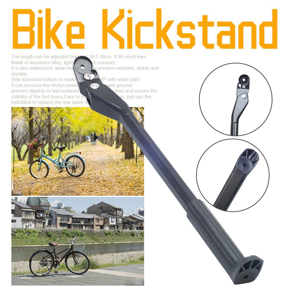 Side Stand Aluminum Alloy Bike Kickstand Easy Install Adjustable Universal Foot Support Quick Release Rear Cycling Waterproof