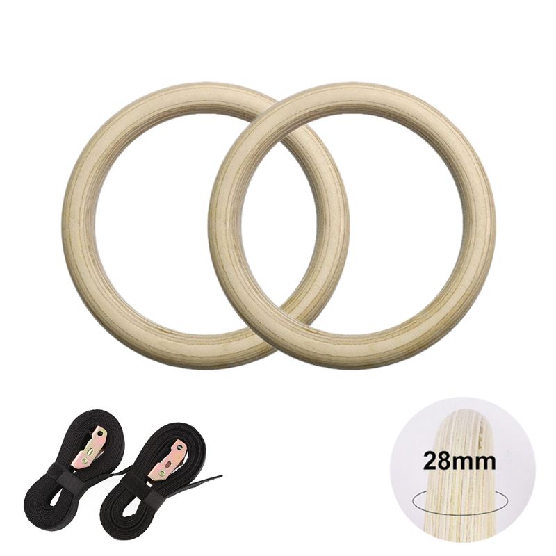 Anneaux De Gymnastique En Bouleau – 2 Pièces, Diamètre 28 Ou 32 Mm, Pour Cross-fit, Musculation, Home Gym