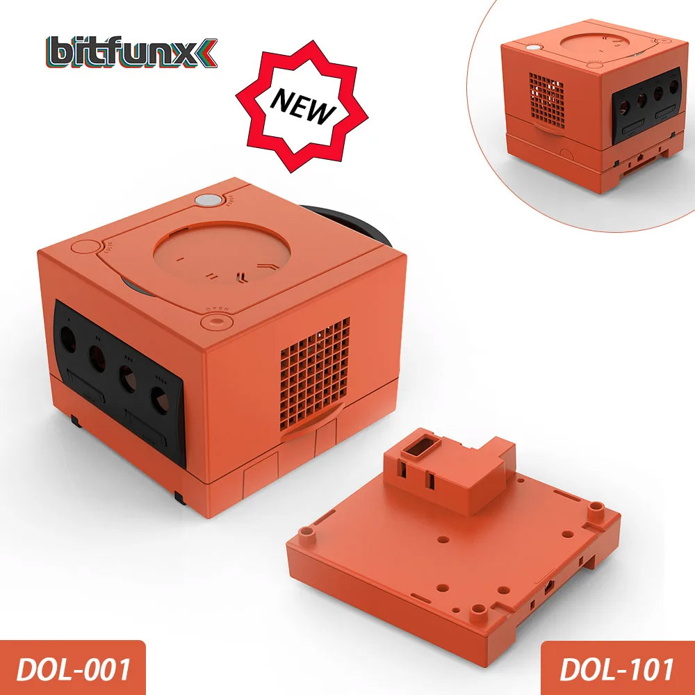 BitFunx, última carcasa de repuesto roja cálida para Gamecube, carcasa para NGC DOL-001/DOL-101, caja de juegos, consola Nintendo