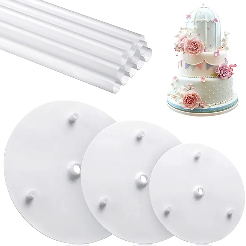 Soporte para pastel multicapa, junta suspendida, soporte para nivel de pastel, juego de varillas para pasador de pastel, soporte para soportes para pastel, marco de paja, decoración para pastel DIY