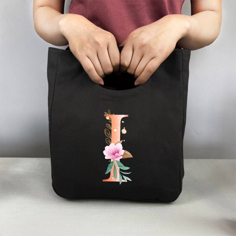 Pomarańczowe litery Unisex przenośna torba na Lunch izolowane pudełko na Lunch Tote Bag biuro lodówka pojemnik torba do przechowywania żywności Tote Bag: 9OrangeI