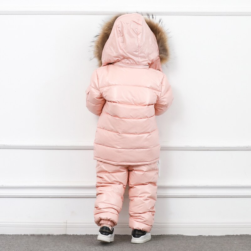 -30 ℃ rosja zimowa kurtka narciarska dla dziewczynek chłopcy płaszcze odzież wierzchnia ciepłe kaczki dół dzieci chłopiec ubrania