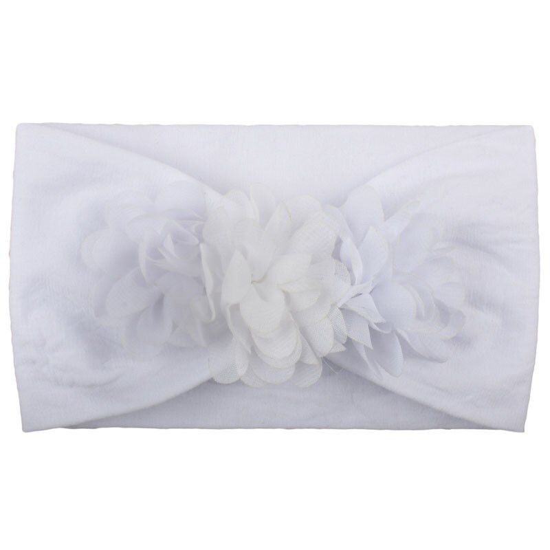 Baby Photo Props Girl Lace Flower Headband Hair Bow Band Toddler Accessories Solid Headwear Kids Hairband: White