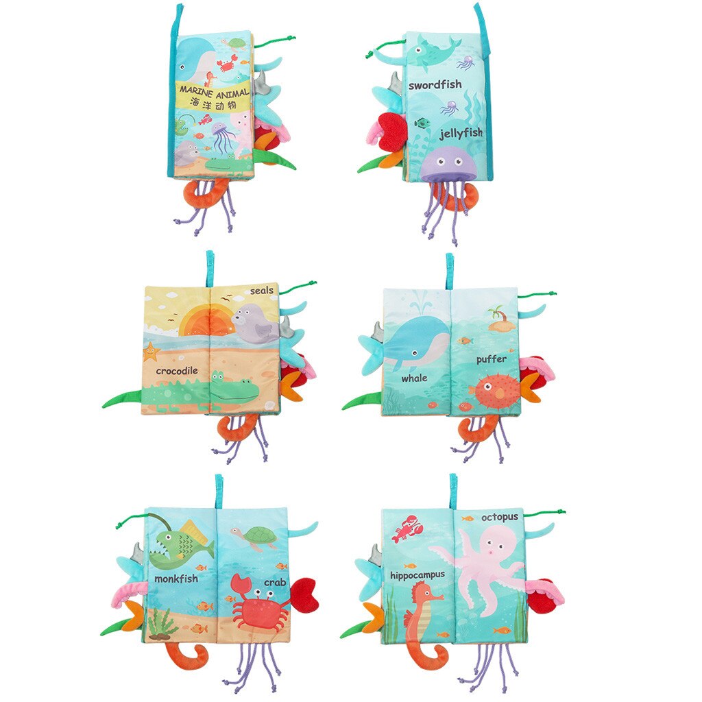 Doek Boek Baby Kids Jongens Meisjes Intelligentie Ontwikkeling Educatief Speelgoed Draagbare Lovele Print Trendy Doek Boek: B