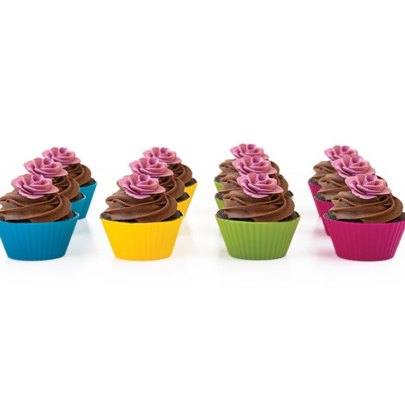 3 st silikon cupcake liners tårtform muffins fodral muti rund form cup cake verktyg bakform bakverk form olika former