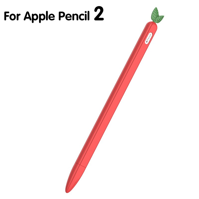 Suave lindo estuches de silicona para lápices para Apple lápiz 1 2 cubierta de cuero para iPad Tablet Touch Pen Stylus protector caso de la cubierta de la manga de la cáscara: For Pencil 2 02