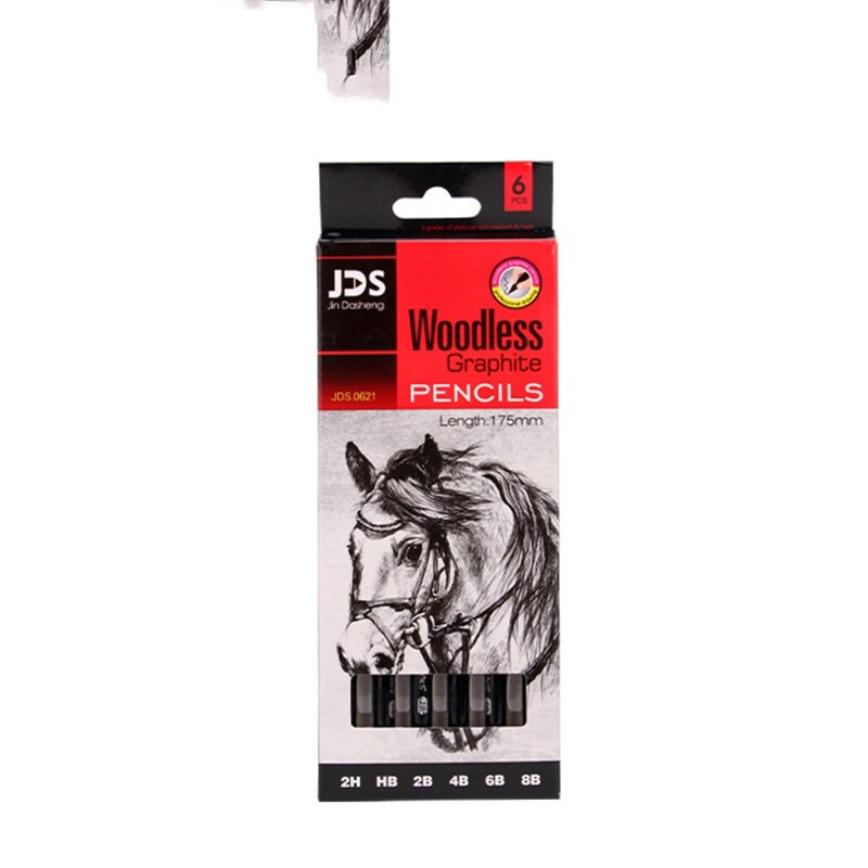 6 PCS / Set Sketching Drawing Artist Pencil Set Art Charcoal Full Graphite Pencils 2H+HB+2B+4B+6B+8B Pencils