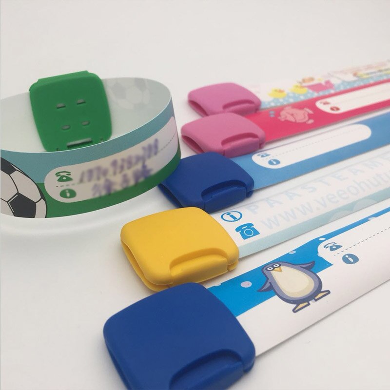 Banda reutilizable seguridad pulseras para niños 3 unids/set seguridad ID pulsera variedad de diseños y colores totalmente ajustable