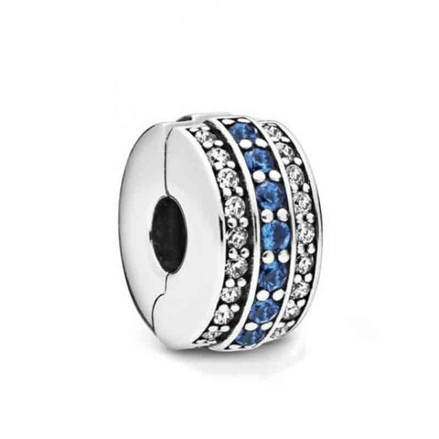 PDB 13 925 Silver Multicolor Blue Zircon sparkle charm interval pearl, suitable for attending banquet jewelry .