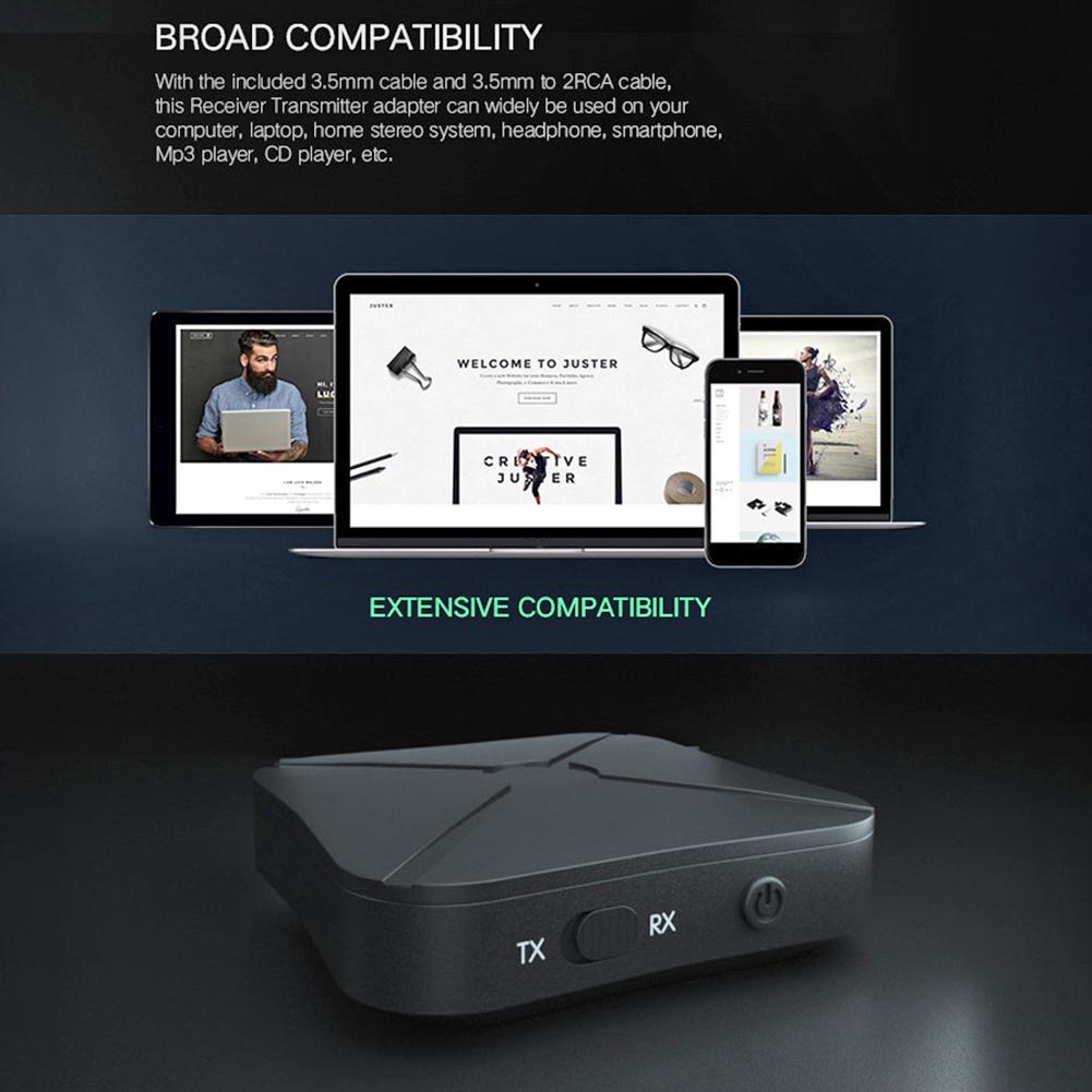 Adaptador Bluetooth 2 en 1 para TV y PC, receptor de Audio y música inalámbrico de 3,5mm, compatible con las tecnologías BT4.2, A2DP, AVRCP
