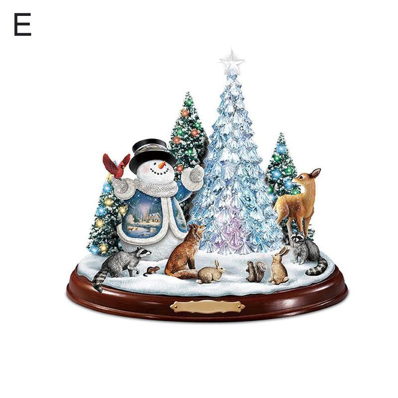 Christmas Tree Rotating Sculpture Train Decorations De For Home Christmas Adesivos Window Paste Stickers Paste Pared Decora T3J4: E