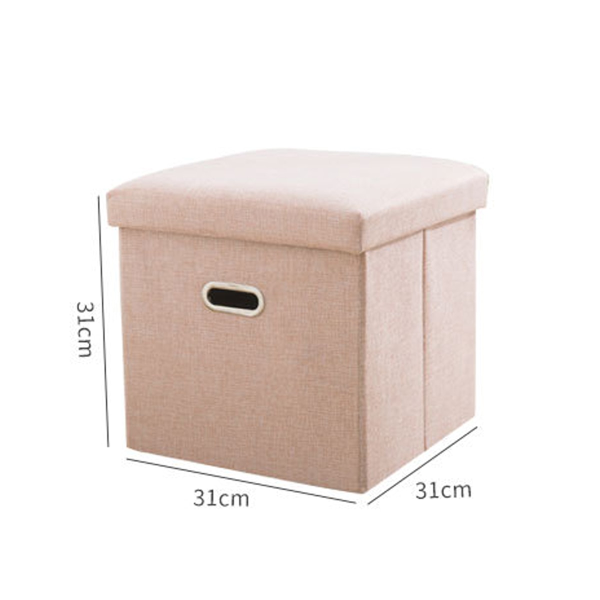 Multifunktionell vikbar tygförvaring pallbänk liten soffa minimalistisk konstnärlig stil barnstol fotpall 31 x 31 x 31cm