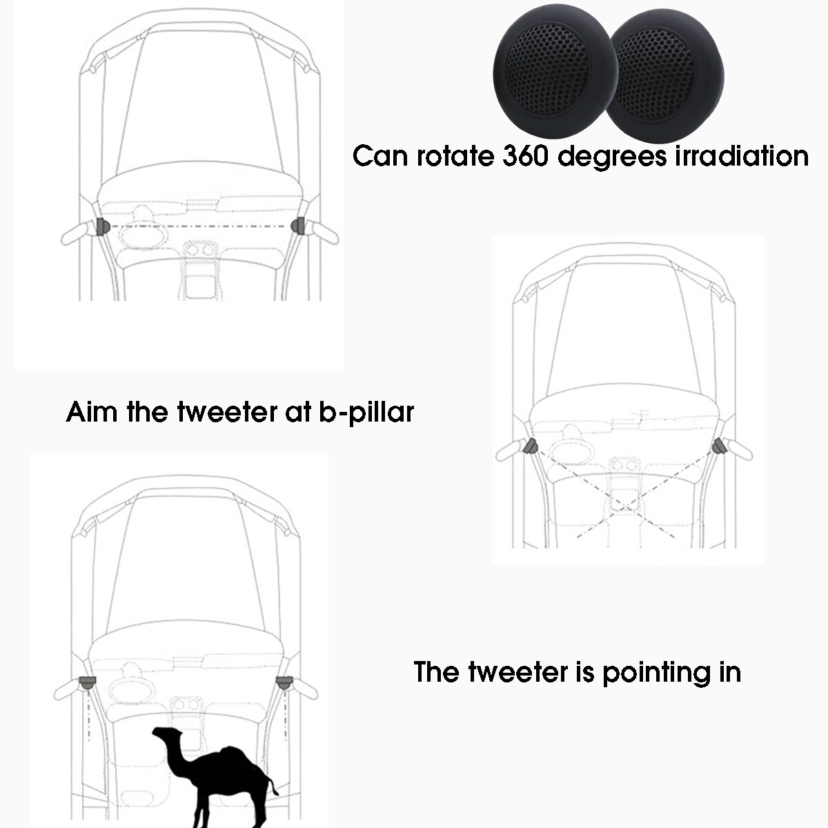 2 Stuks Universele Auto Audio Hoorns Voertuig Tweeter 12-24V 1000W 89db Algemene Purpose Zwart Tweeter Auto accessoires