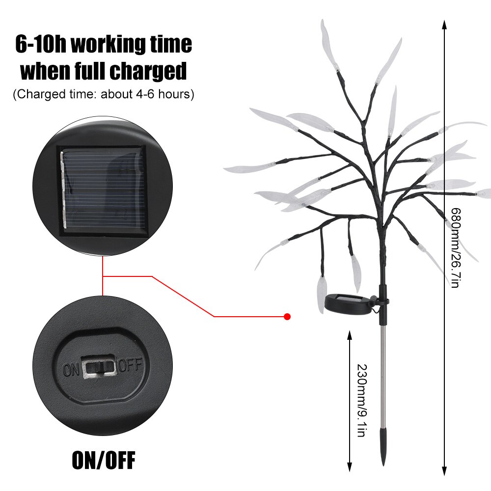 LED Solar Licht voor Tuin Decoratie Boom Bloem Solar Gazon Lamp Waterdicht Outdoor Landschap Verlichting Path Lights Home Decor