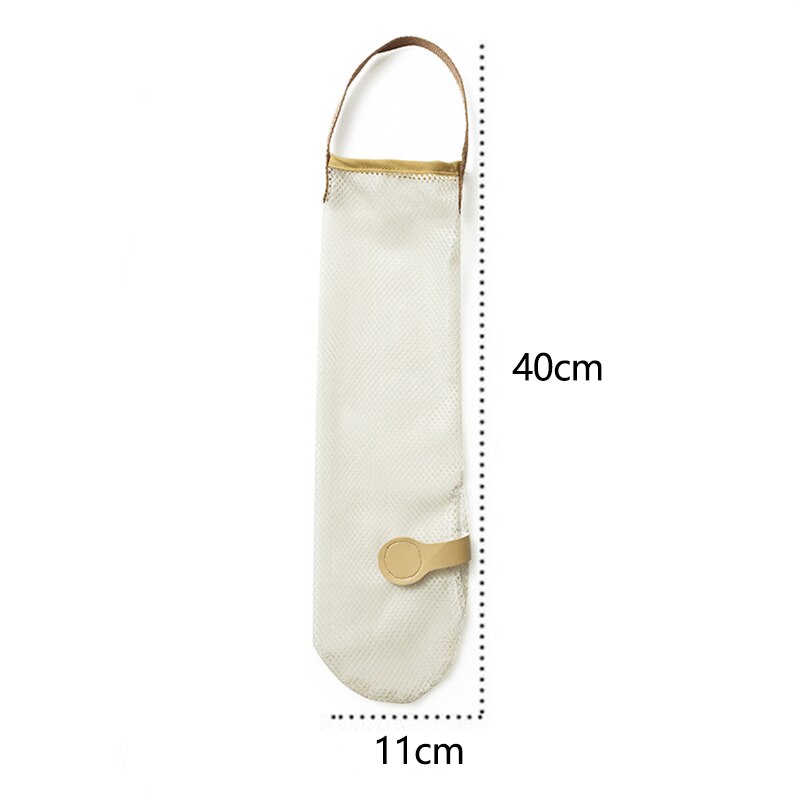 Portable Reusable Grocery Bags Fruit Vegetable Bag Washable Cotton Mesh String Organic Organizer Handbag Short Handle Net Tote: Beige