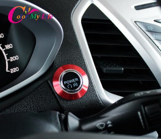 Bil tændingskontakt dæksel nøglehul beskyttelse trim til ford ecosport auto motor start stop knap dæksler ring