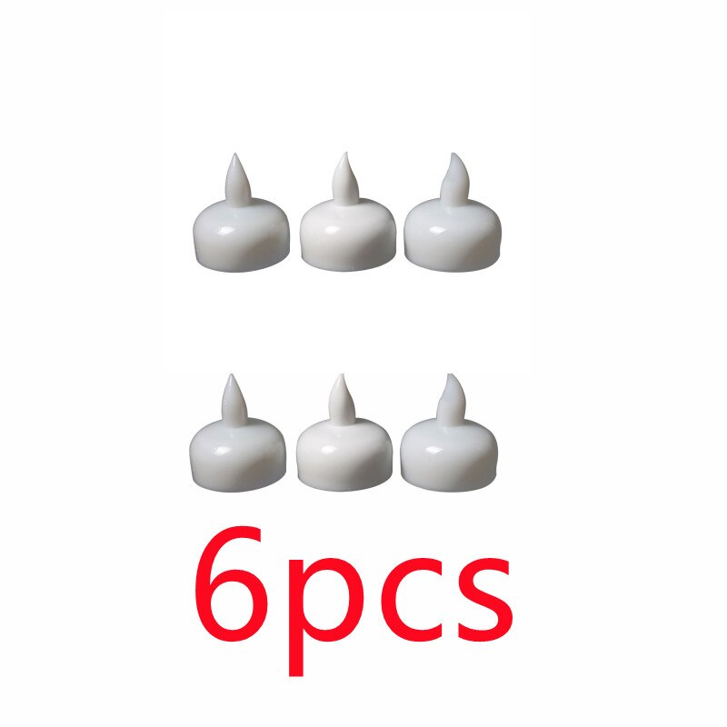 Velas parpadeantes e impermeables, lámpara Led parpadeante sin llama, con batería de plástico, para piscina, Spa y hogar, 6/12 piezas: 6Pcs Constant