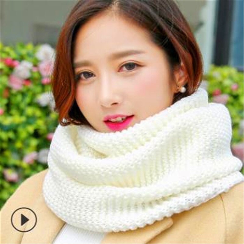 Winter han editie sjaals breien wol kraag vrouw met dikke warme pure kleur 2 val hoofddoek  cn009: Cn009-1