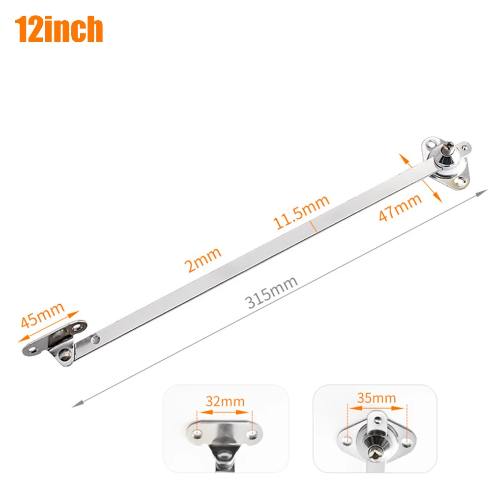 Bracket Lid Supports Cabinet Cupboard Iron+Zinc Alloy Replacement Support Sliding Rail 2PCS Door Hinge Down: transparent