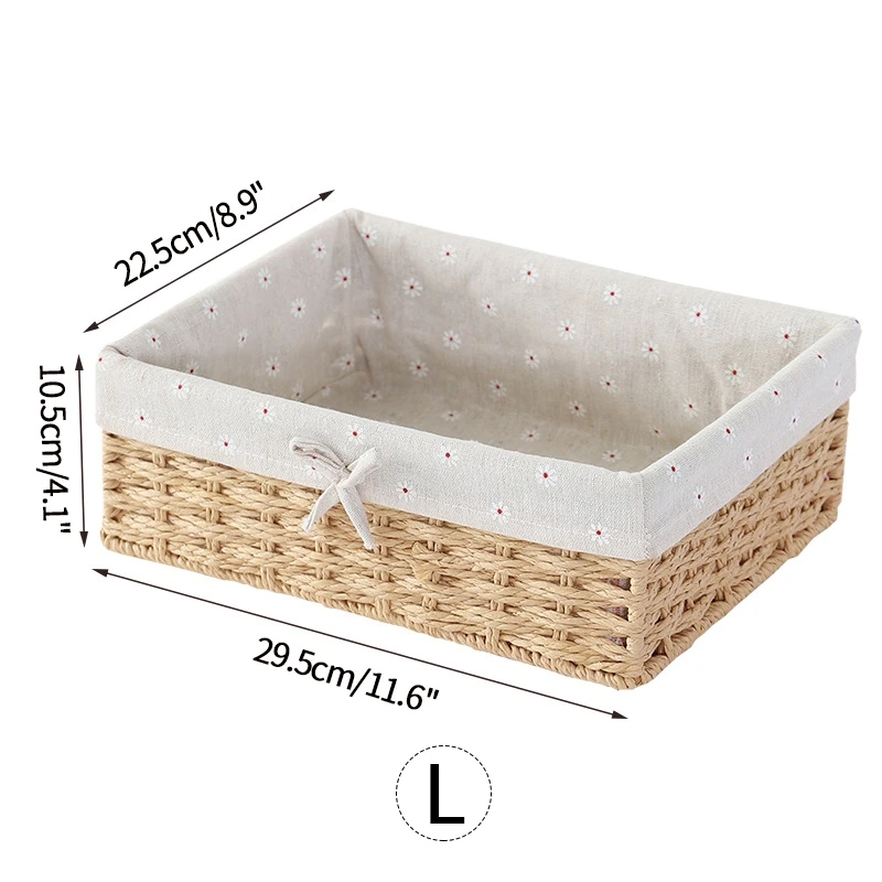 Geweven opbergmanden Rieten mand voor Keukenorganizer Badkamer Organiserende manden Desktop Organizer Container: Rood