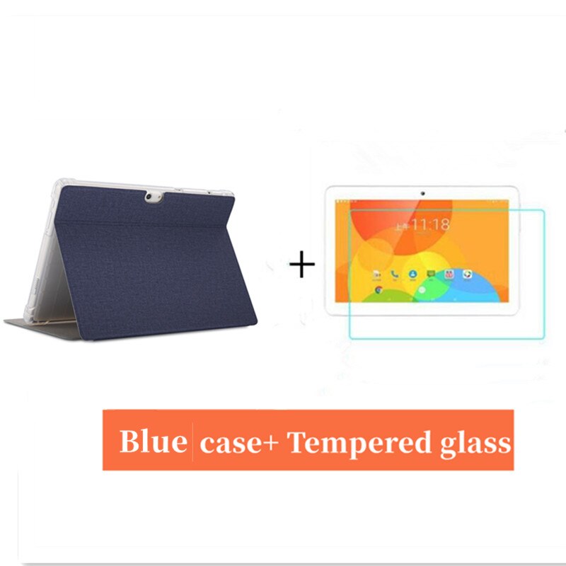 10.1&quot; Protective PU Case For ALLDOCUBE M5 M5 X Tablet PC,Folding Stand Case Cover For CUBE M5XS M5X Pro Tablet PC Add Film: Blue add glass