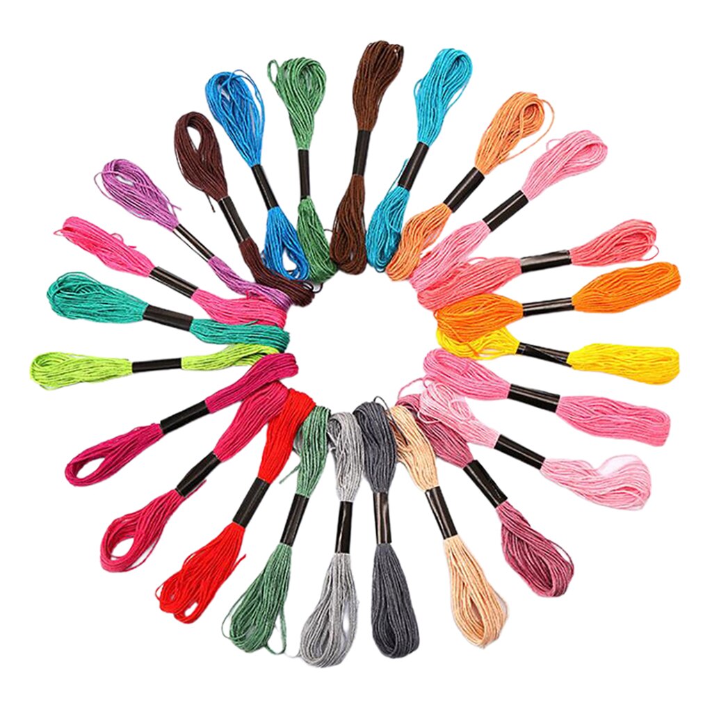 Embroidery Floss Kit 24/36Pcs Thread Bracelets Floss Rainbow Color Embroidery Floss Cross Stitch Thread Strings for Jewelry DIY