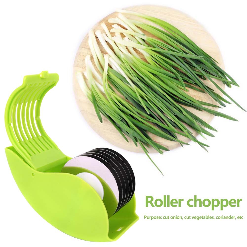 6 En Acier inoxydable Lame Herbe Roulement Hachoir multifonctionnel Pratique Durable Classique Manuel Oignon Hachoir À Légumes