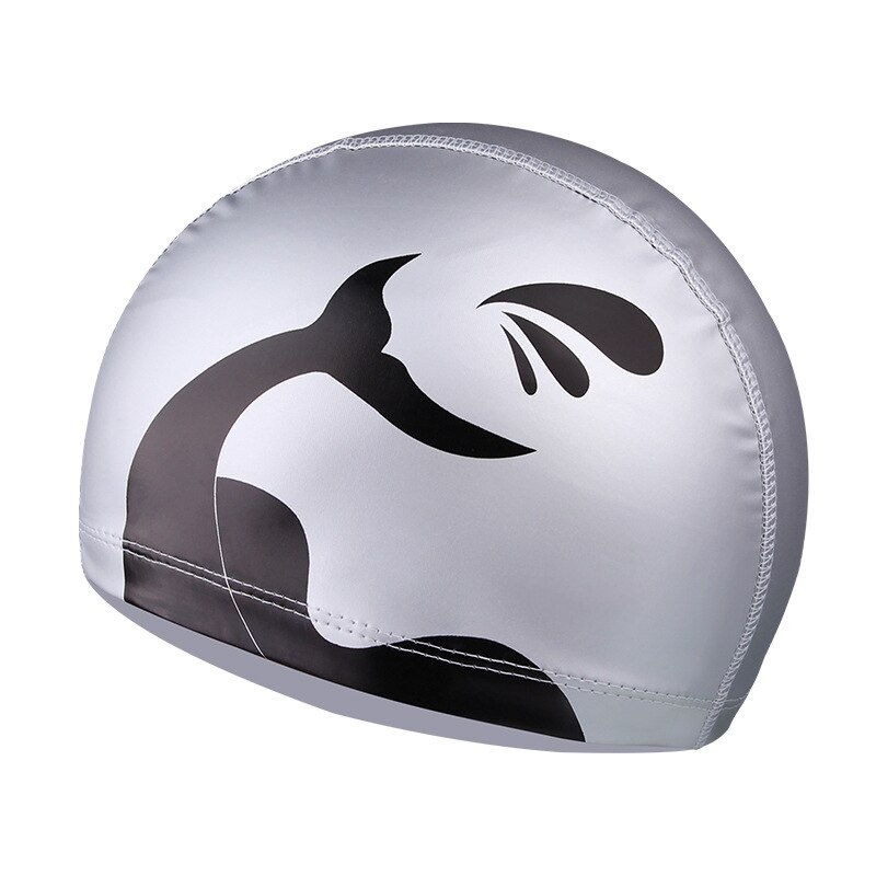 Casquette de natation pour Sports aquatiques, cheveux longs, Super élastique, utilisé pour femmes et hommes adultes: Silver Dolphin