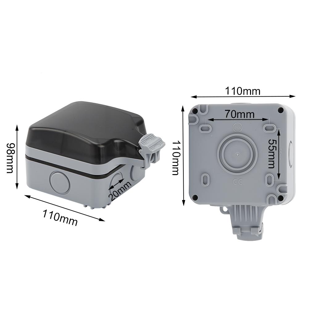 Outdoor Socket IP66 Weatherproof High-performance Plug Base for Indoors Outdoors With Lockable Cover 220V 250V