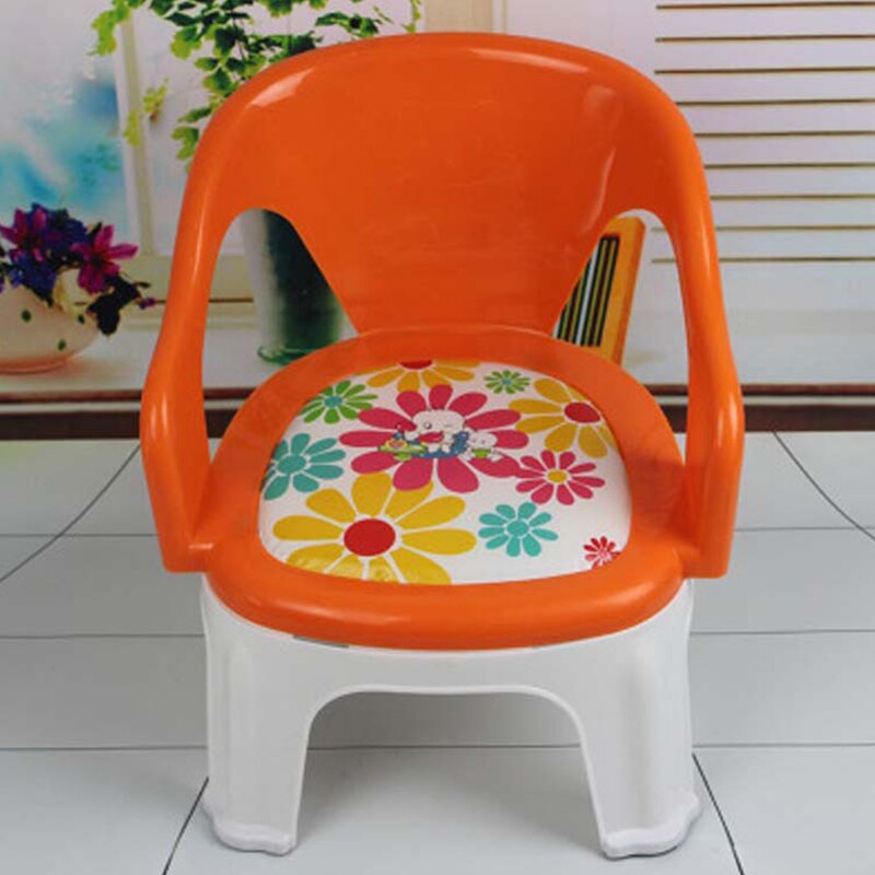 Børnehavebørn baby spisestol baby polstrede sæder tegneserie skridsikre aftagelige baby-talestole: Orange ingen plade