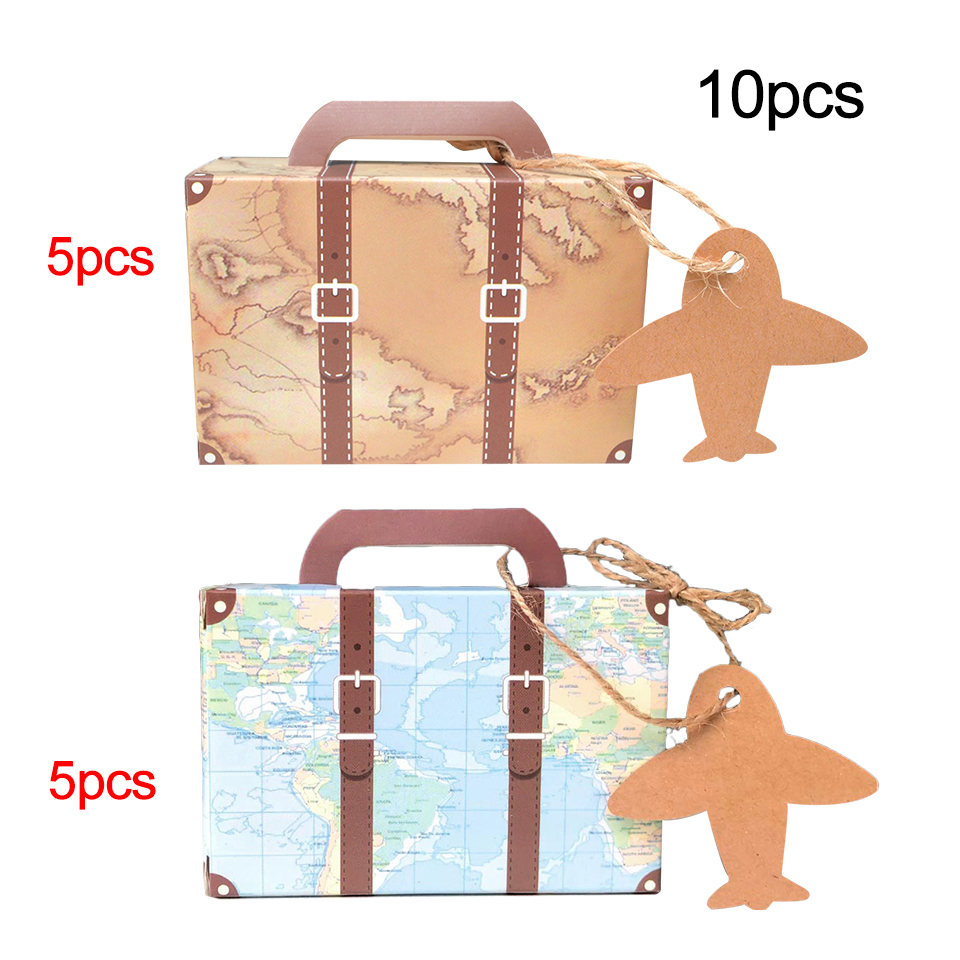 1 Juego de globos con mapa de viaje mundial, maleta, caja de dulces, pancartas de papel para mapa de viaje para niño, decoraciones para de cumpleaños con temática de avión: plum