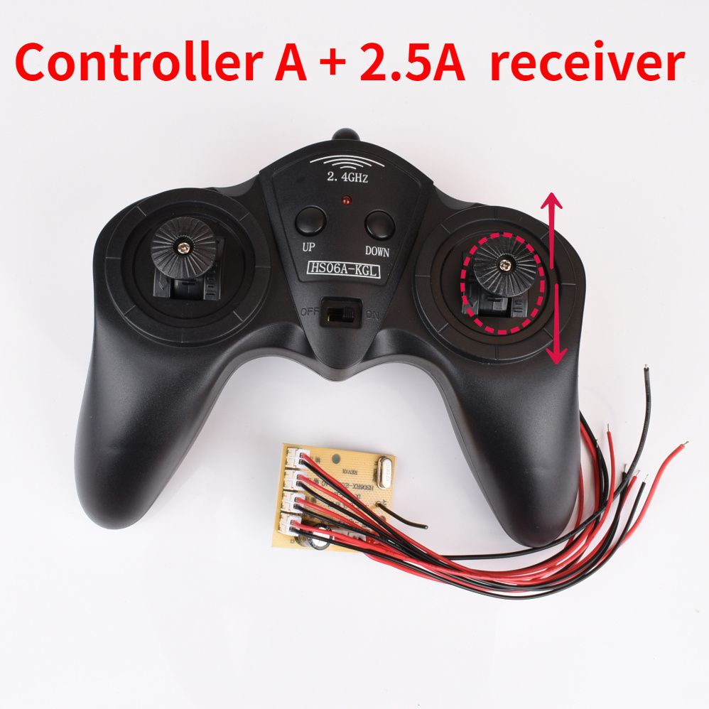 2.4G Transmitter 6CH Remote Controller DC 6V-15V Large Power Receiver Radio System for DIY RC Boat Cars Wireless Controlling
