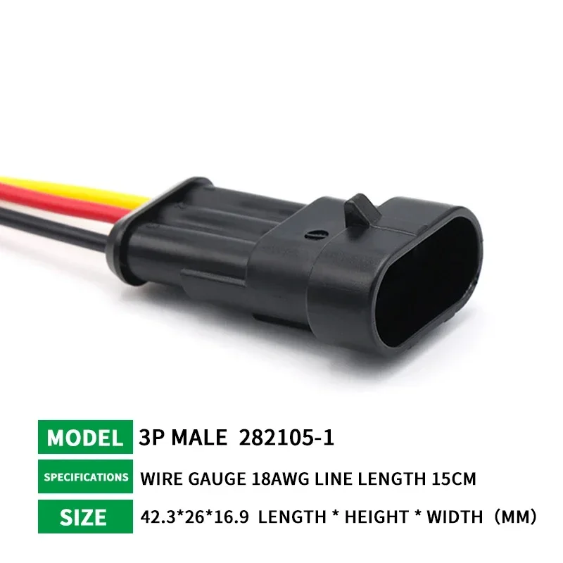 1/2/3/4/5/6 Pin HID Serie Waterdichte Auto Vrachtwagen Connector 15 CM 18AWG Kabel Bedrading Kit 5/20/100 Sets met Plug: Bruin / Onder 5 Stks