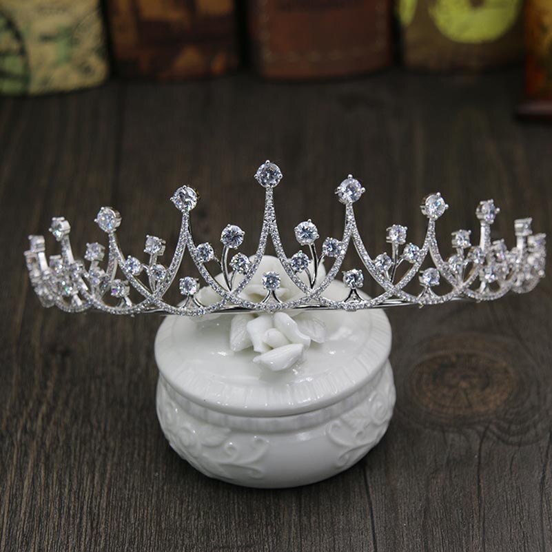 Red Trees Brand Luxury AAA Cubic ZIrcon Tiaras de noiva Wedding Hair Accessories Bridal Princess Crown